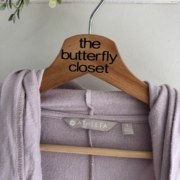 Athleta Nirvana Wrap Hooded Sweater Small Soft Lilac A244 - Picture 3 of 4